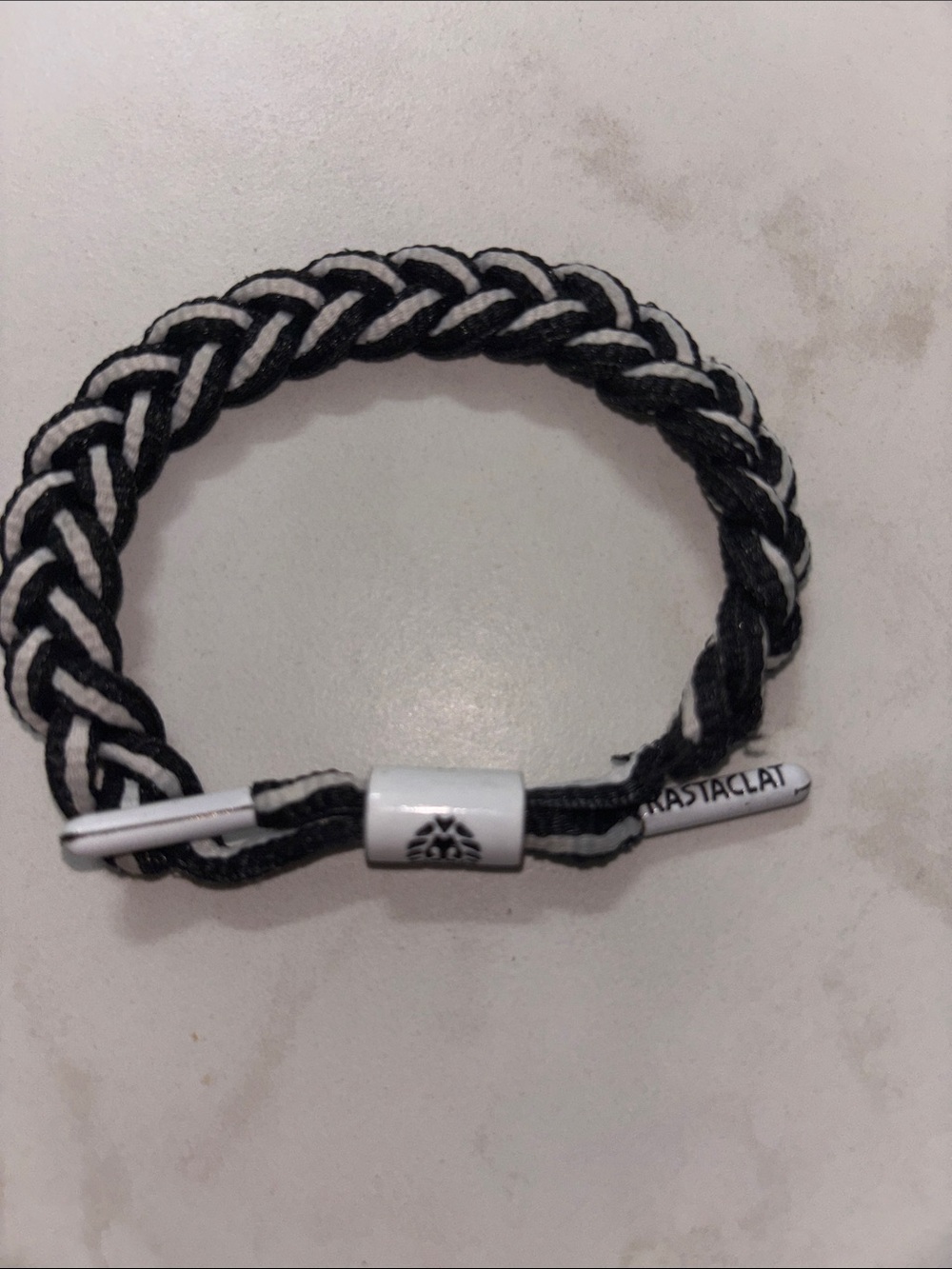 Black & White Braided Bracelet - Rastaclat